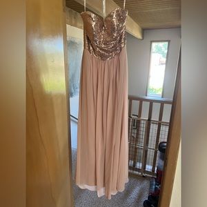 Rose gold and peach formal dress